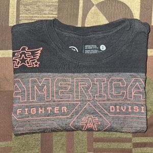 American Fighter Men's Black and Red Graphic Tee